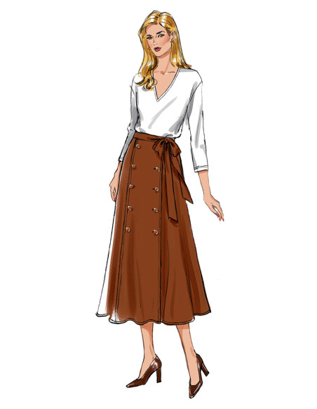 Patrón de falda y cinturón - Butterick 6866