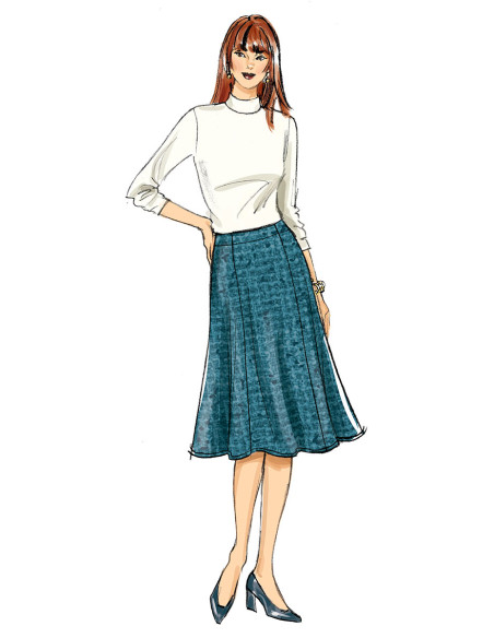 Patrón de falda y cinturón - Butterick 6866