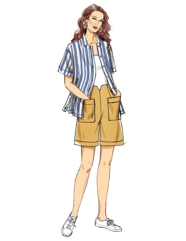 Patrón de camisa, pantalón y short - Butterick 6880