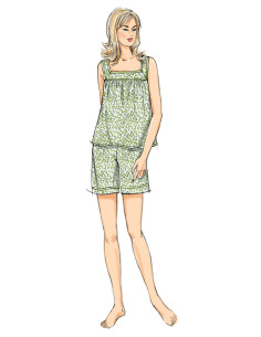 Patrón de blusa, camisón y pantalón corto - Butterick 6883