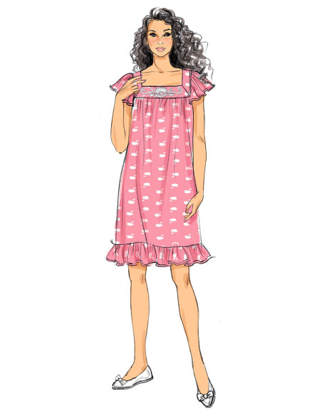 Patrón de blusa, camisón y pantalón corto - Butterick 6883