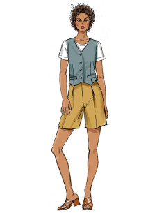 Patrón de chaleco, pantalón y short - Butterick 6901 2