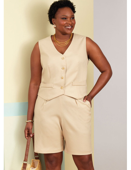 Patrón de chaleco, pantalón y short - Butterick 6902