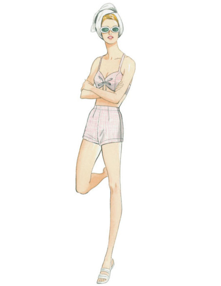 Patrón de sujetador, pantalón corto y sobre todo - Vogue 9255