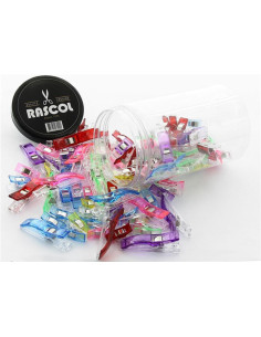 Tarro de 100 pinzas para telas multicolores Rascol 2