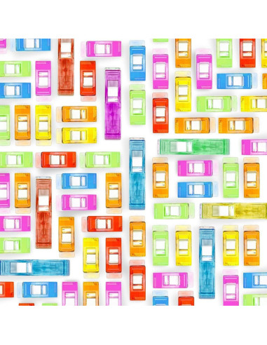 Tarro de 100 pinzas para telas multicolores Rascol