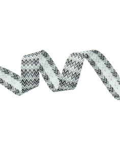 Sesgo de motivo en espiga - Negro, gris y blanco