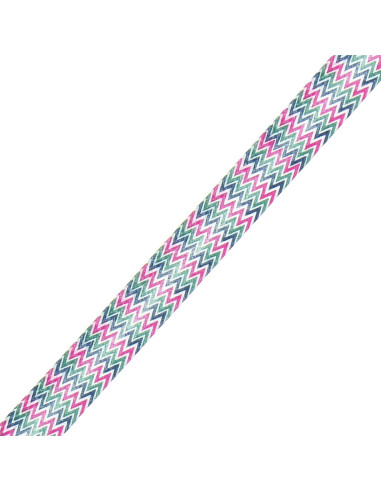 Sesgo de motivo en espiga - Rosa, caqui y azul