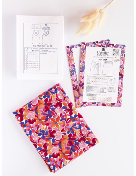 Caja Top Ava o Falda Lisa con el estampado Bloom