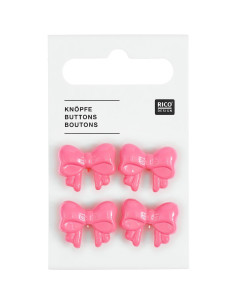 Tarjeta de 4 botones de nudos - Rosa 18 x 15 mm