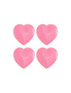 Tarjeta de 4 botones corazones - Rosa 15 x 15 mm 2