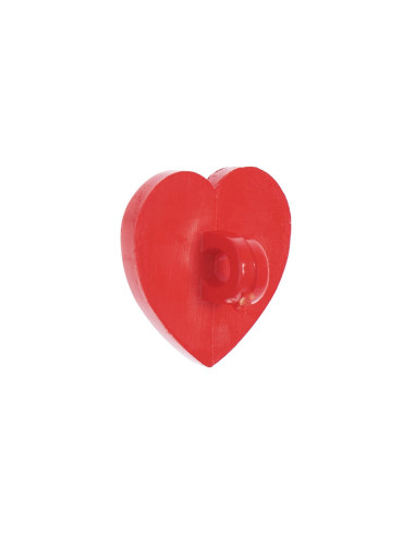 Carte de 4 boutons cœurs - Rouge 15 x 15 mm
