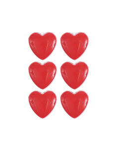 Tarjeta de 6 botones corazones - Rojo 11 x 11 mm 2