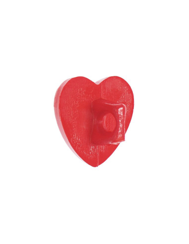 Carte de 6 boutons cœurs - Rouge 11 x 11 mm