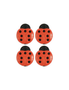 Tarjeta de 4 botones mariquita - Rojo 13 x 15 mm 2