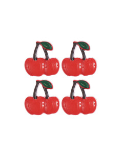 Tarjeta de 4 botones cereza - Rojo 17 x 17 mm 2