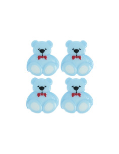 Tarjeta de 4 botones osito - Azul 16 x 18 mm 2