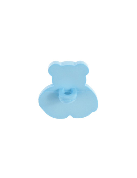 Carte de 4 boutons nounours - Bleu 16 x 18 mm