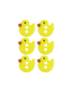 Tarjeta de 6 botones de patos - Amarillo 13 x 12 mm 2