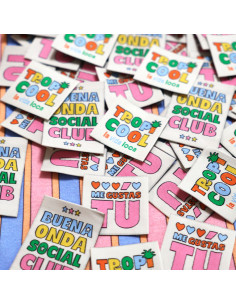 Juego de 6 etiquetas tejidas - Fiesta Tropical Mix