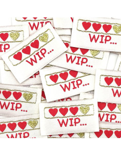 Lote de 5 etiquetas tejidas para coser WIP