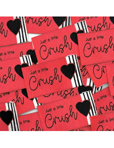 Lot de 5 étiquettes tissées à coudre Just a little crush