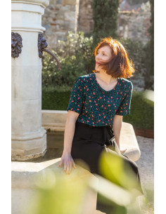 Tejido viscosa Bagheera Verde Dark Lagune - Églantine & Zoé 2