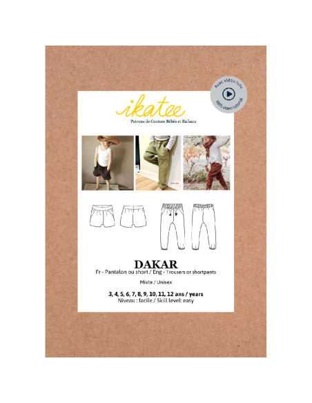Patrón de pantalón y short Dakar - Ikatee