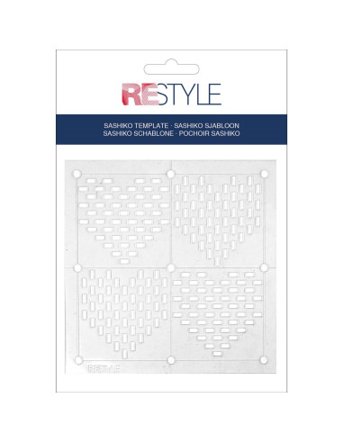 Plantilla para sashiko Restyle - Corazones