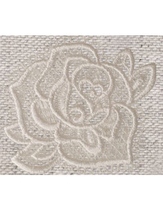 Écusson thermocollant rose dentelle blanche