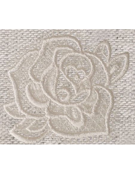 Écusson thermocollant rose dentelle blanche