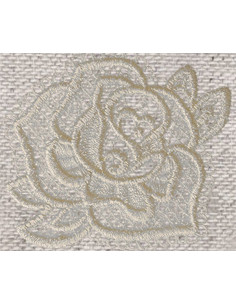 Écusson thermocollant rose dentelle écrue