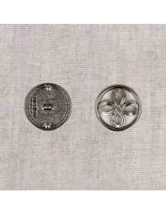 Botón de metal flor - Plata