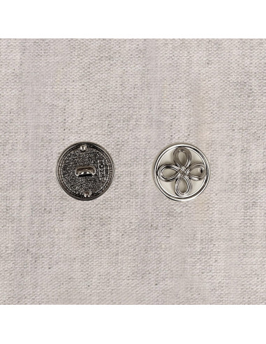 Botón de metal flor - Plata