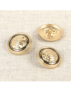 Botón de metal corazón 23 mm - Oro