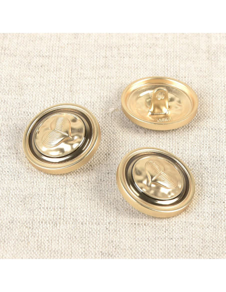 Botón de metal corazón 23 mm - Oro