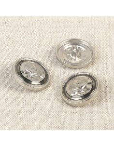 Botón de metal corazón 18 mm - Plata