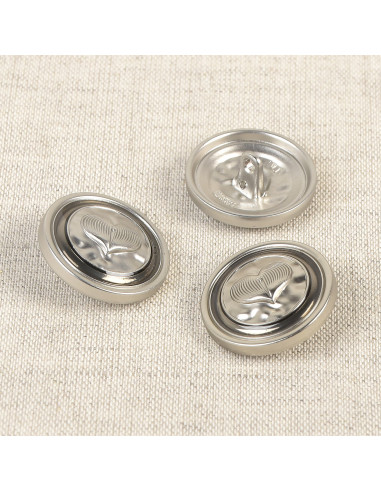 Botón de metal corazón 18 mm - Plata