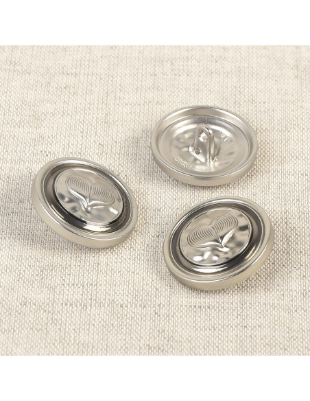 Botón de metal corazón 18 mm - Plata