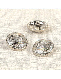 Botón de metal cuadriculado 20 mm - Plata