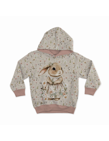 Panel de tela de sudadera ligera 40 cm x 50 cm - Conejita con vestido