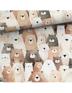 Tejido de algodón premium - Oso de peluche