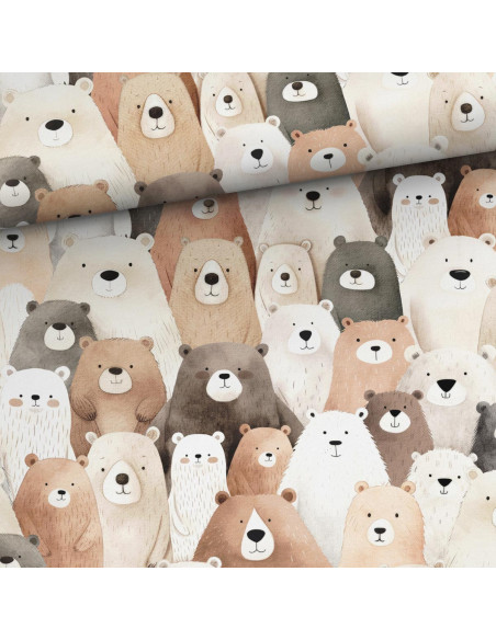 Tejido de algodón premium - Oso de peluche