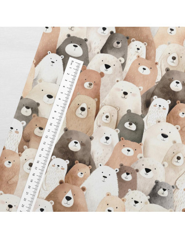 Tejido de algodón premium - Oso de peluche
