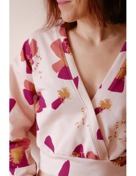 Tejido sudadera Anémona Nude - Églantine & Zoé