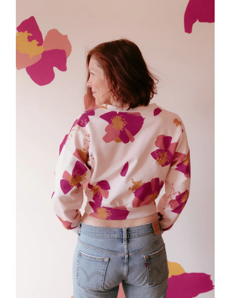 Tejido sudadera Anémona Nude - Églantine & Zoé