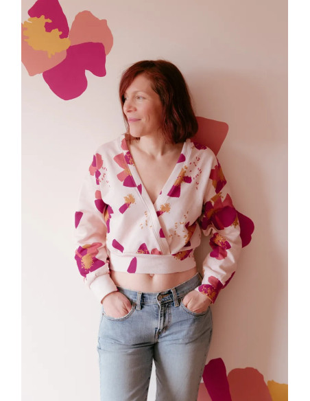 Tejido sudadera Anémona Nude - Églantine & Zoé