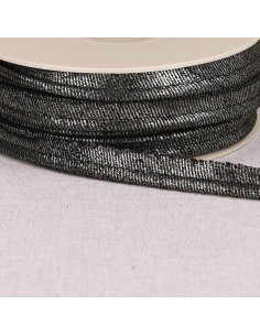 Piping Jean metalizado - Negro y plata