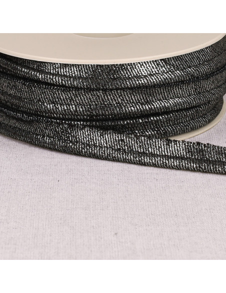 Piping Jean metalizado - Negro y plata