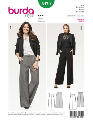Patrón de pantalón - Burda 6470